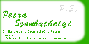 petra szombathelyi business card